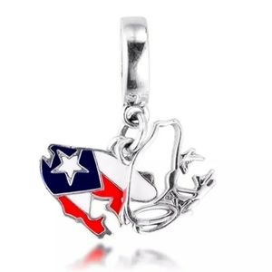 Authentic Sterling Silver S925 Puerto Rico Frog  Dangle Charm for Bracelets